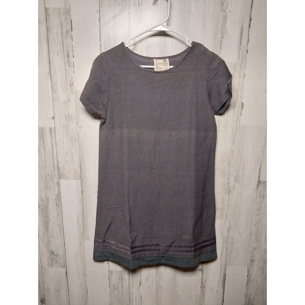 River Road Women's Small Linen Blend Shift Dress Lagenlook